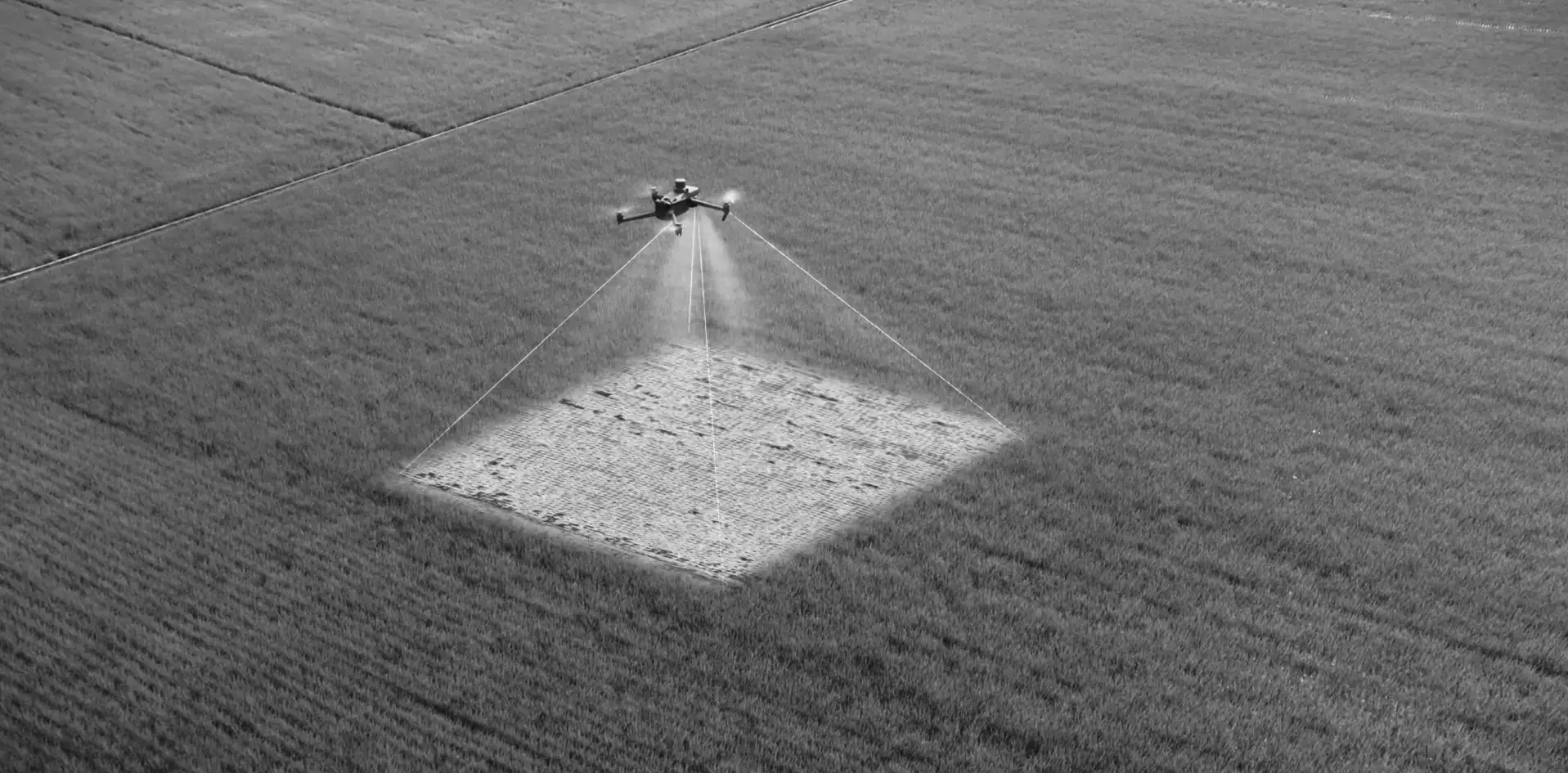 A drone being used for UAV Mapping by Tuath Surveys/Tuath Nuá. TUATH Surveys provides high-precision aerial surveying using advanced drone technology, including RTK GPS and 3D modelling.